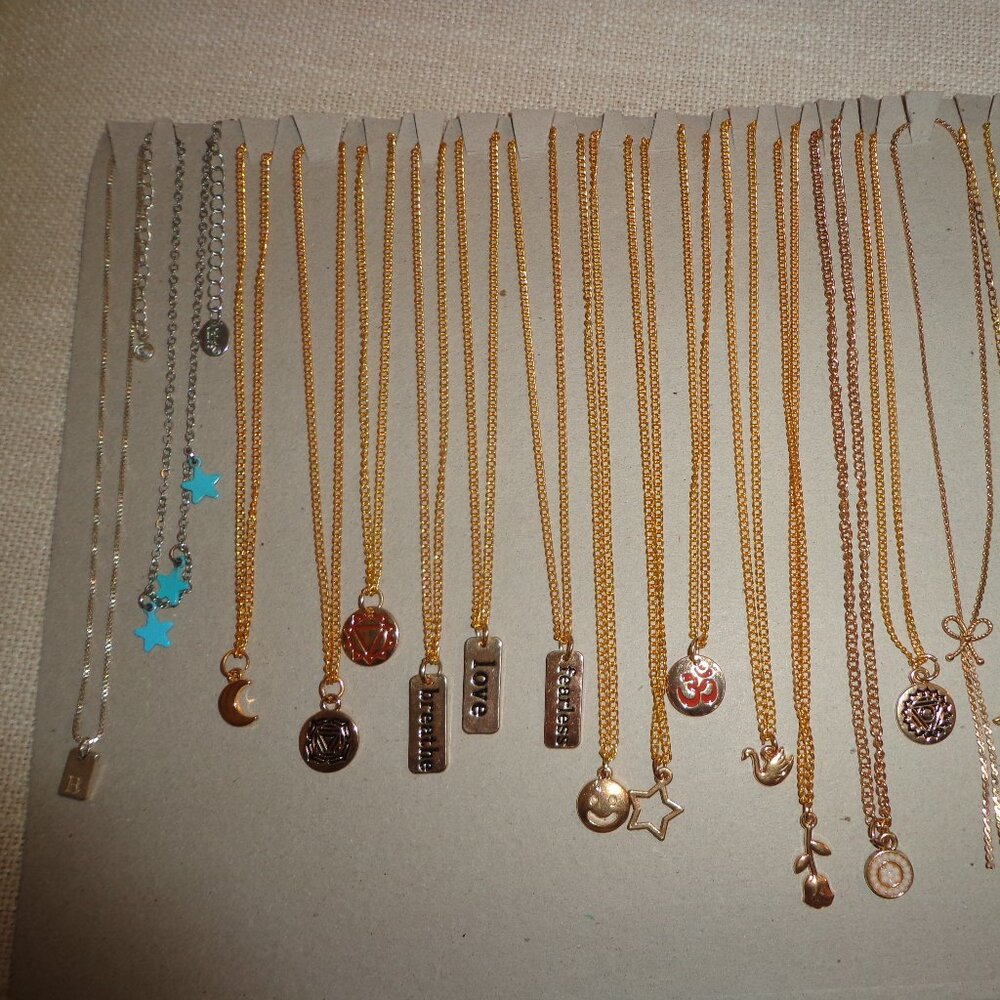 Lot of 18 Necklaces + 1 14K GF Double-Strand Gemstone Bracelet (Nancy)